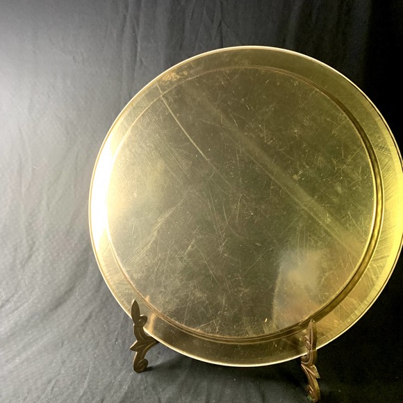 Vintage 1984 Mr & Mrs Santa Claus Aluminum Serving Tray - Picture 2 of 2